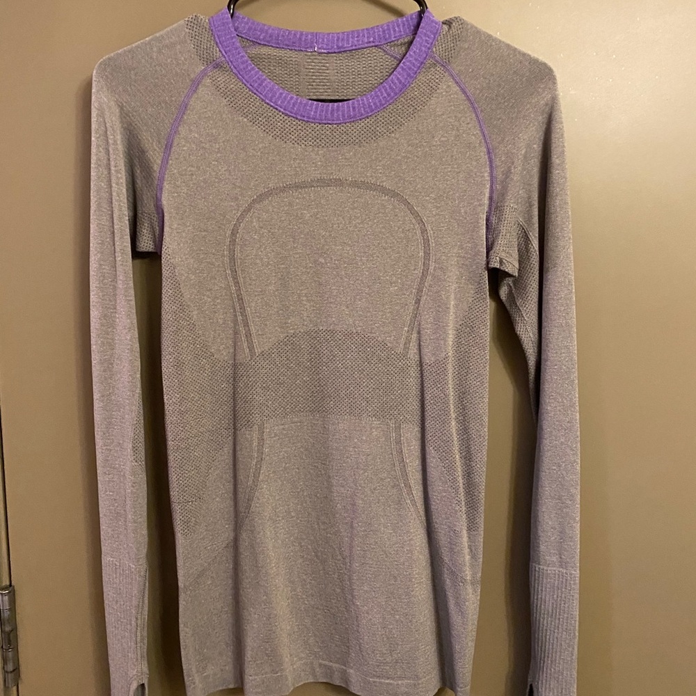 Lululemon Swiftly Tech Long Sleeve Grey & Purple 4